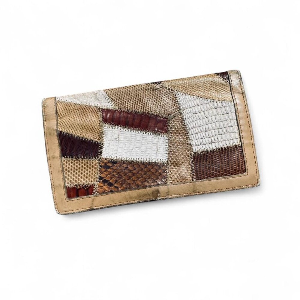 vintage patchwork leather wallet
